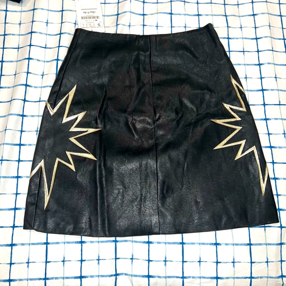 Miranda and Moca Leather Skirt